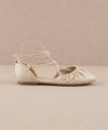 The Laney Beige | Lace Up Ballet Flat