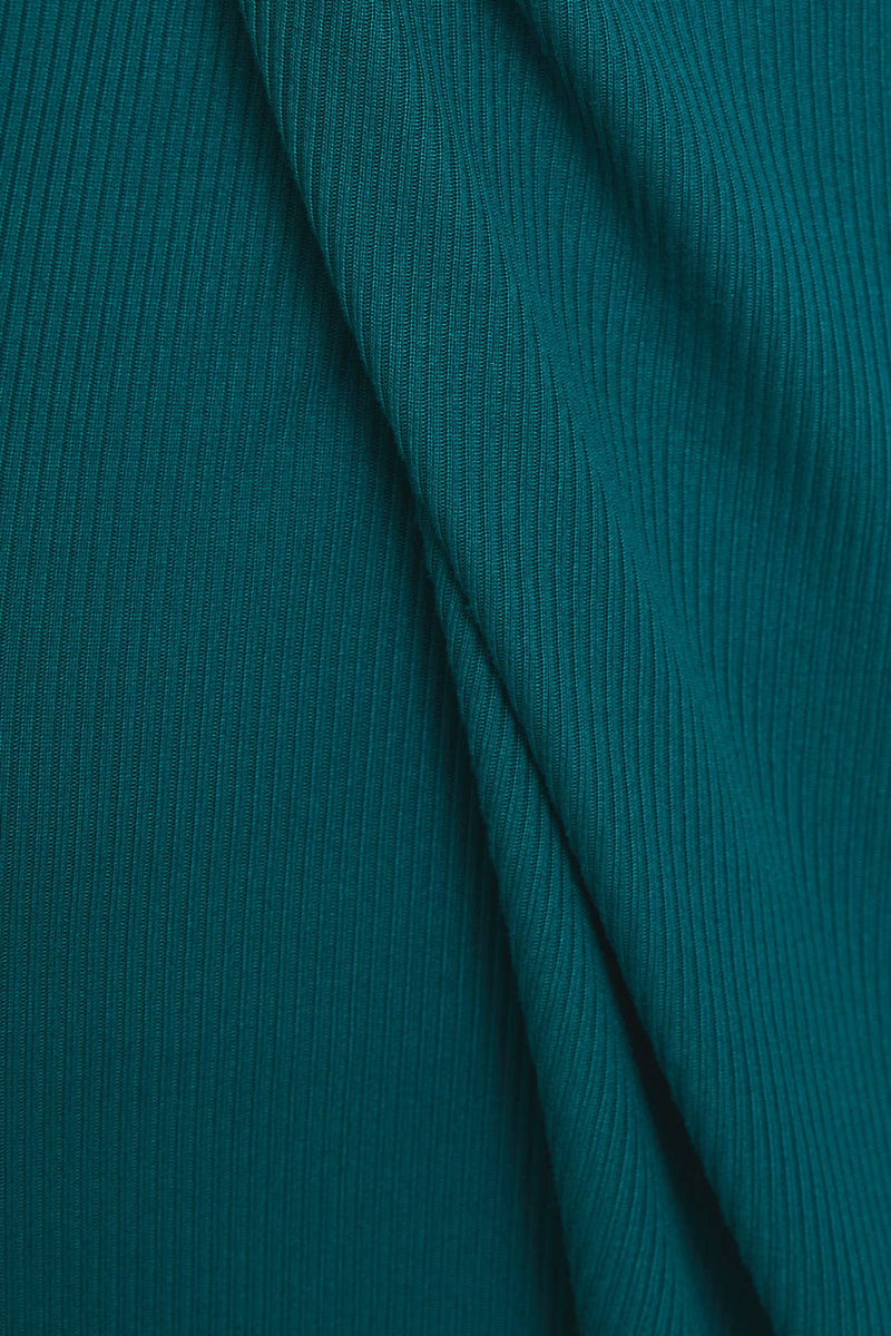 Teal front Wrap Midi Dress