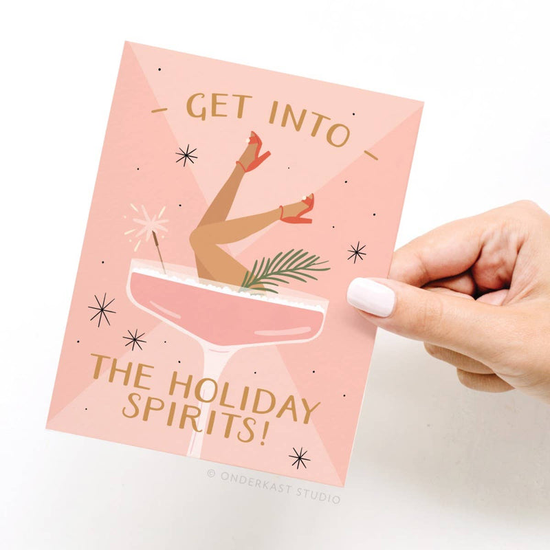 Get Into the Holiday Spirits! Cocktail Greeting Card