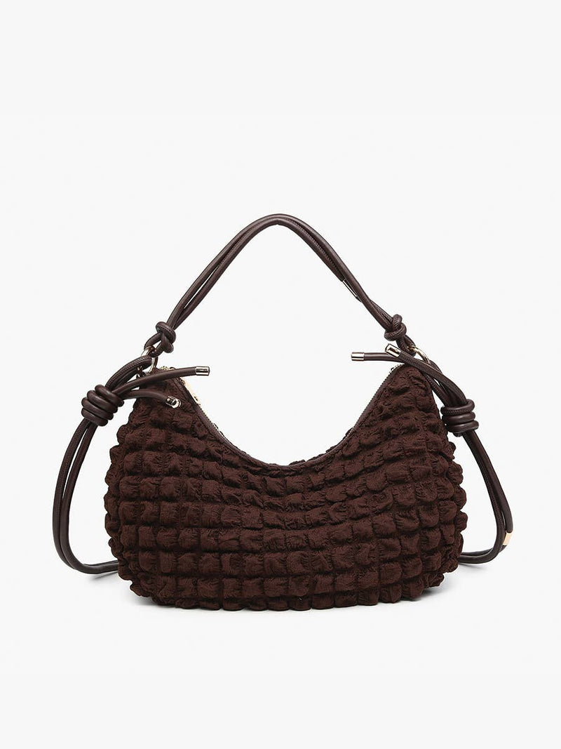 Nelly Quilted Puffy Shoulder Bag w/ Knotted Strap