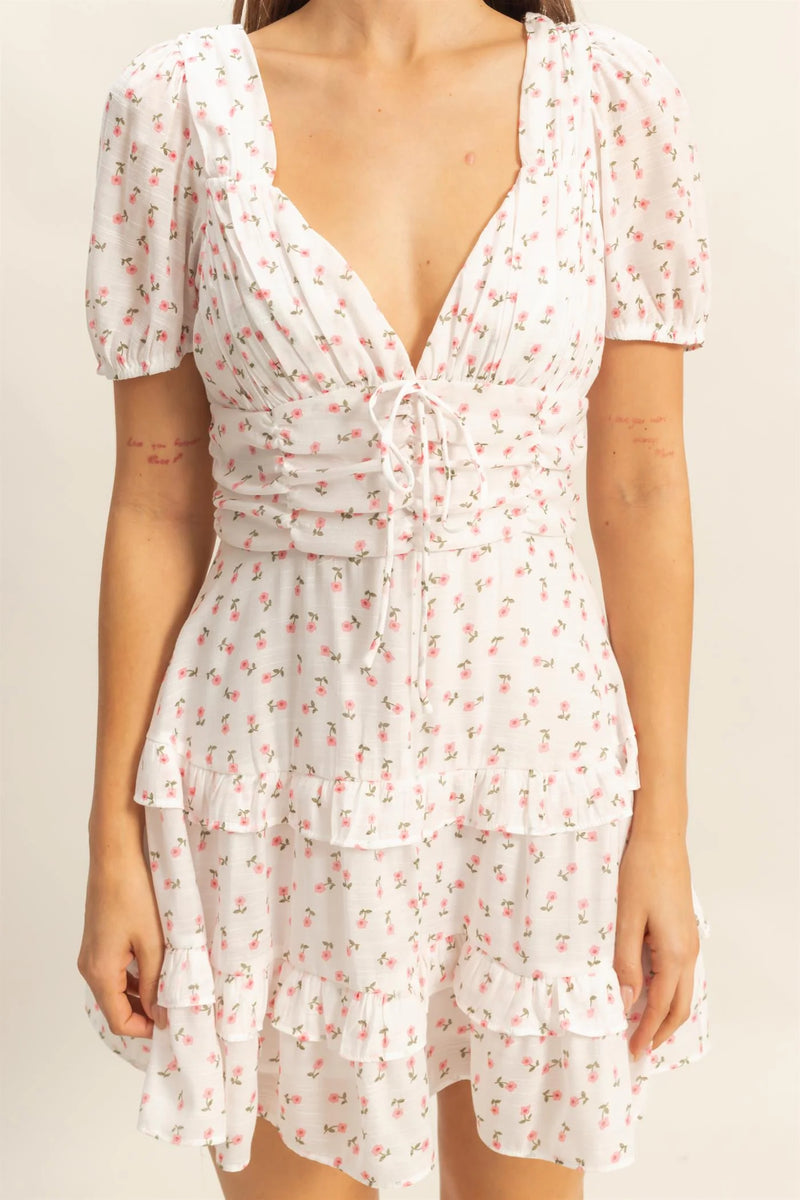 Floral White Dress
