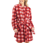 Red Checkered Sherpa Robe