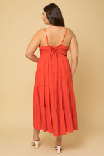 Orange Red Maxi Dress (Plus Only)