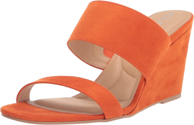 Fanciful Orange Wedge Sandal