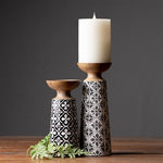 Black and White Tile Candle Holders