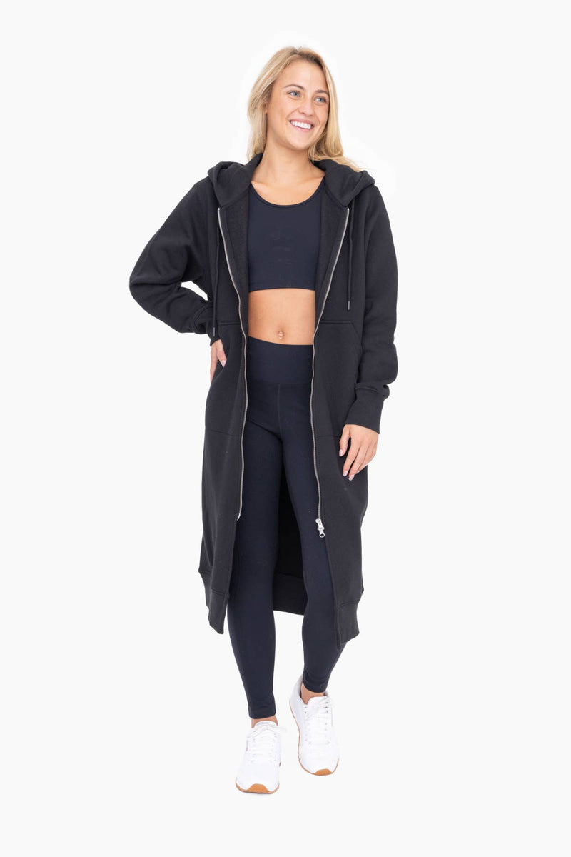 Longline Comfort Zip Up Hoodie