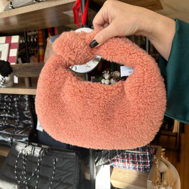 Teddy Bear Faux Fur Mini Tote Bag (5 colors)
