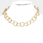 Open Metal Circle Link Necklace