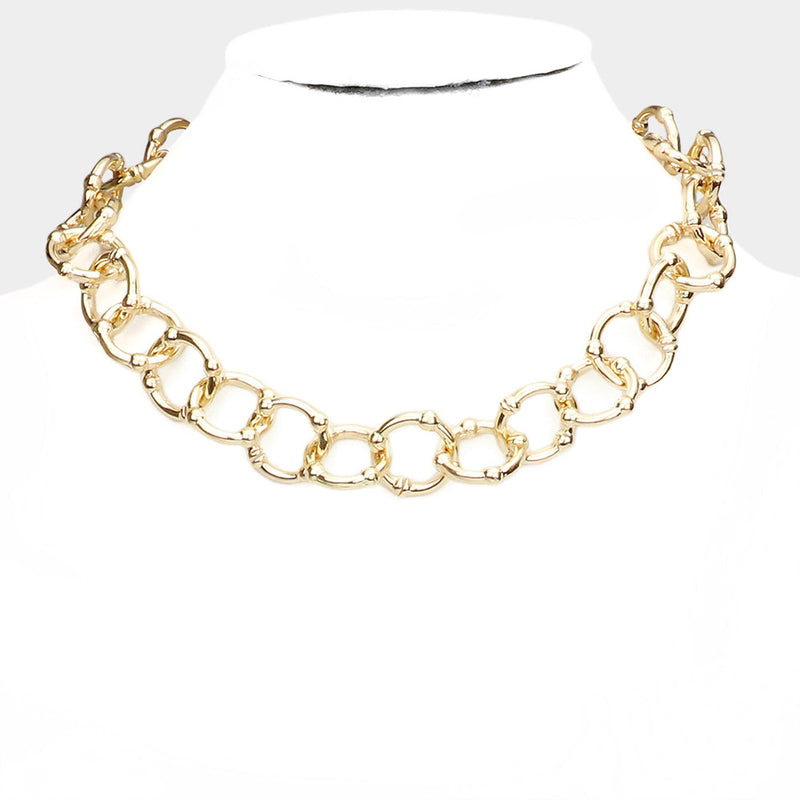 Open Metal Circle Link Necklace