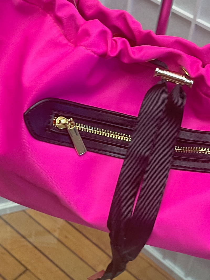 Nina Pink Nylon Slouch Bag