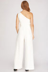 Making Memories One Shoulder White Jumpsuit