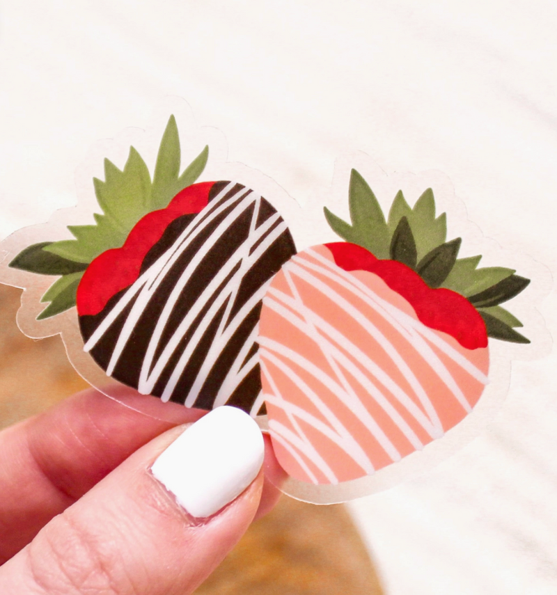 Chocolate Strawberries Sticker 2.75 x 2.25in