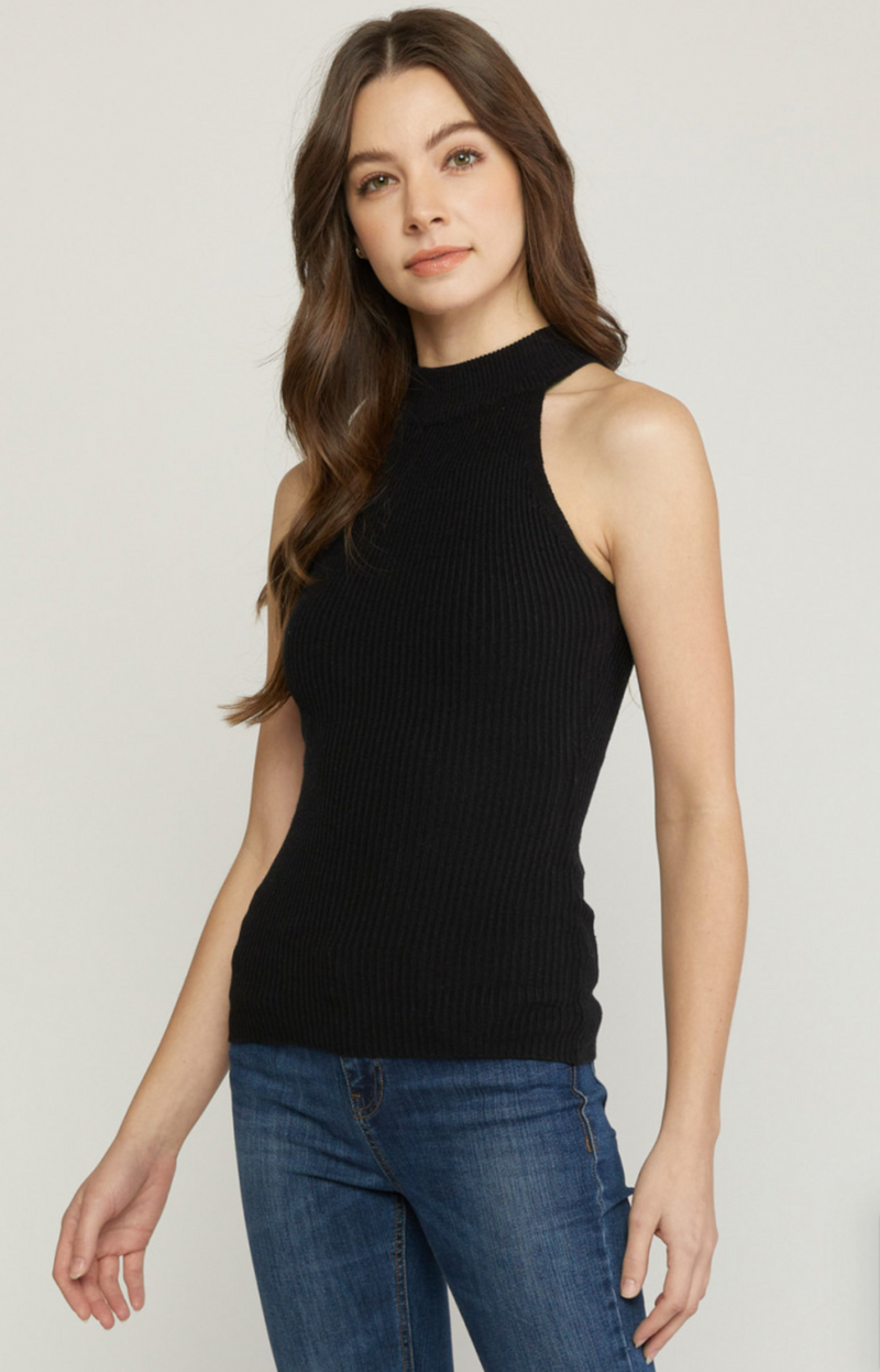 Black Hannah High Neck Top