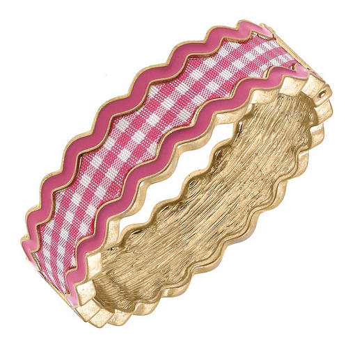 Gingham Statement Metal Bangle