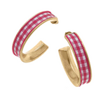 Gingham Hoop Earrings