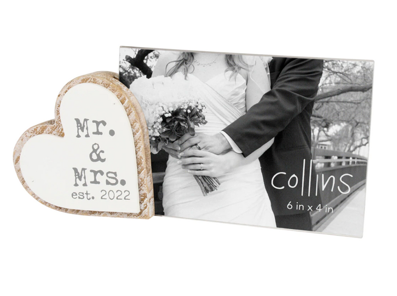 Mr. & Mrs. Est. Heart Photo Frame