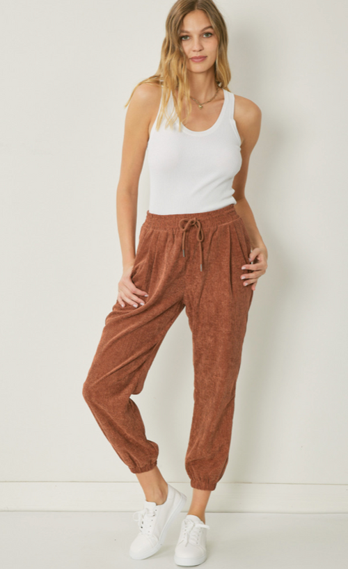 Cinnamon Corduroy Jogger Pants