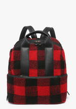 Hattie Sherpa Red Backpack w/ Guitar Strap