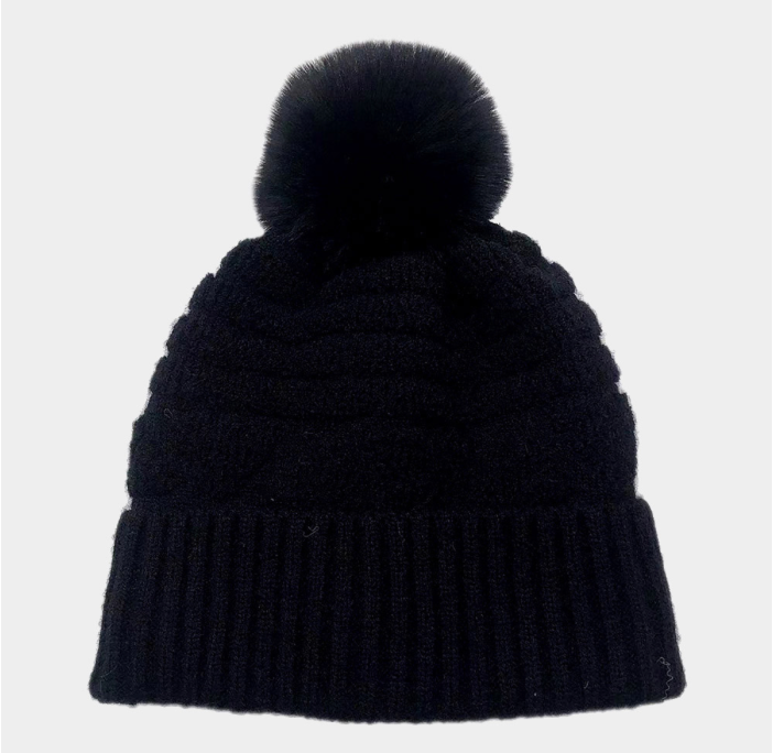 Black Elaina Beanie Hat