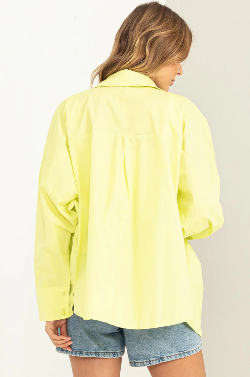 Neon Green Alison Oversized Button Up