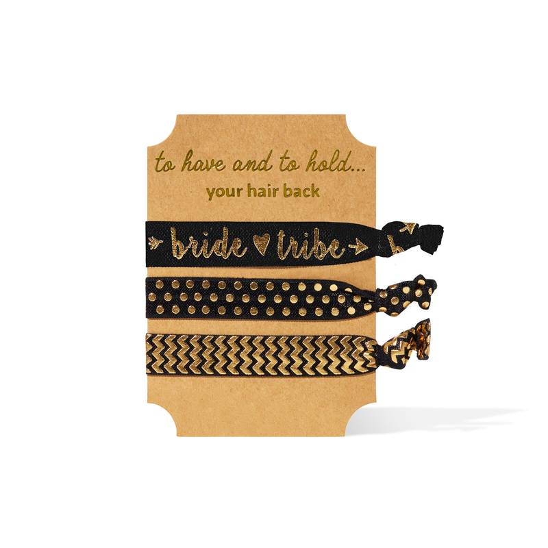 Bride Tribe Hair Ties - Black