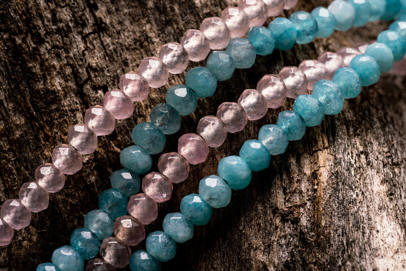 8mm Aqua Jade Natural Gemstone Bracelet (2 Styles)