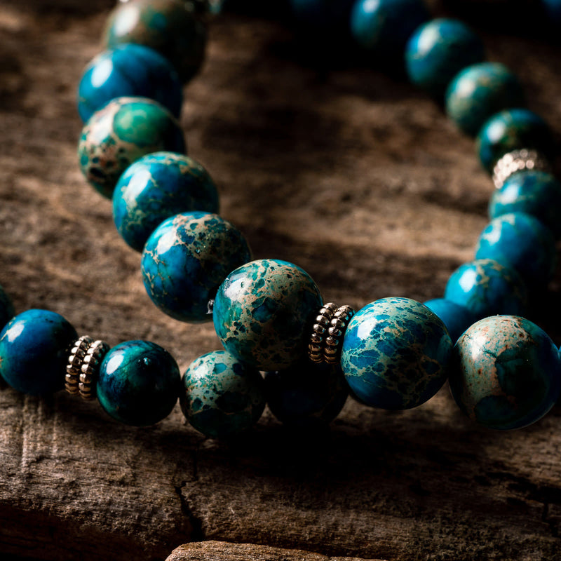 Sea Sediment Jasper Natural Gemstone Bracelet (2 Sizes)