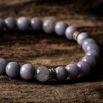 Grey Jade Natural Gemstone Bracelet (Clear or Solid)