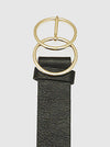 Black and Gold Buckle Leatherette Belt