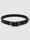 Black and Gold Buckle Leatherette Belt