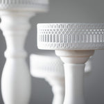 Pedestal Metal White Candle Holders | 3 Sizes